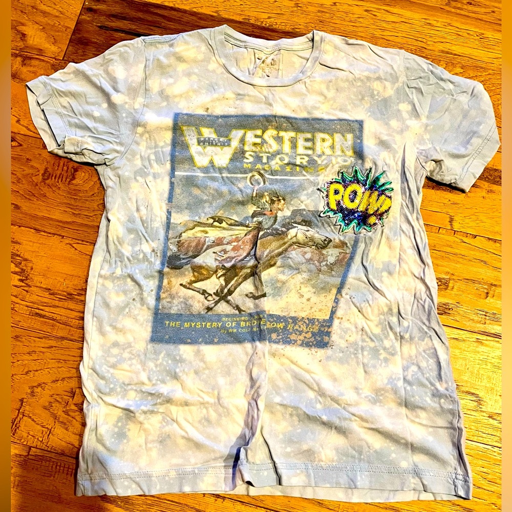 GINA TEES, Western Story Tshirt, Size M